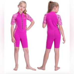 Girls Pink GoldFin neoprene wetsuit